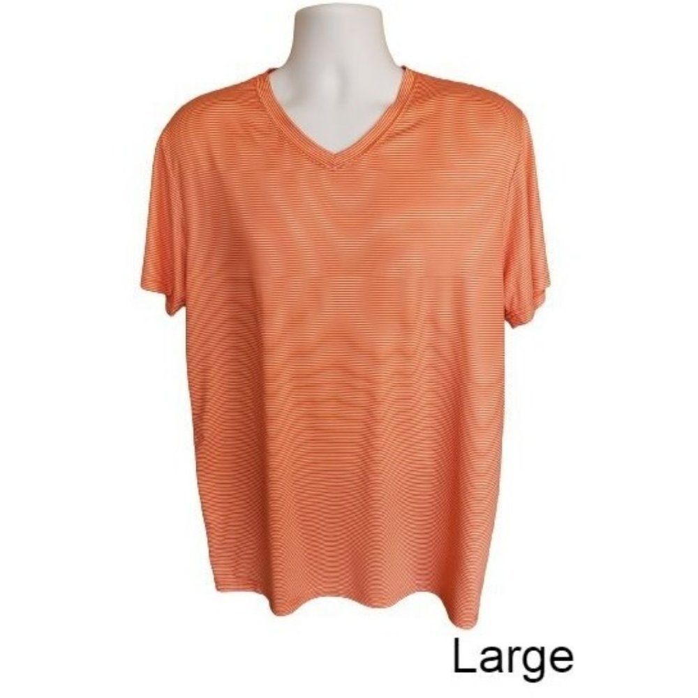 Men's Cool V-Neck Training Shirt Short Sleeve Performance Tech Large